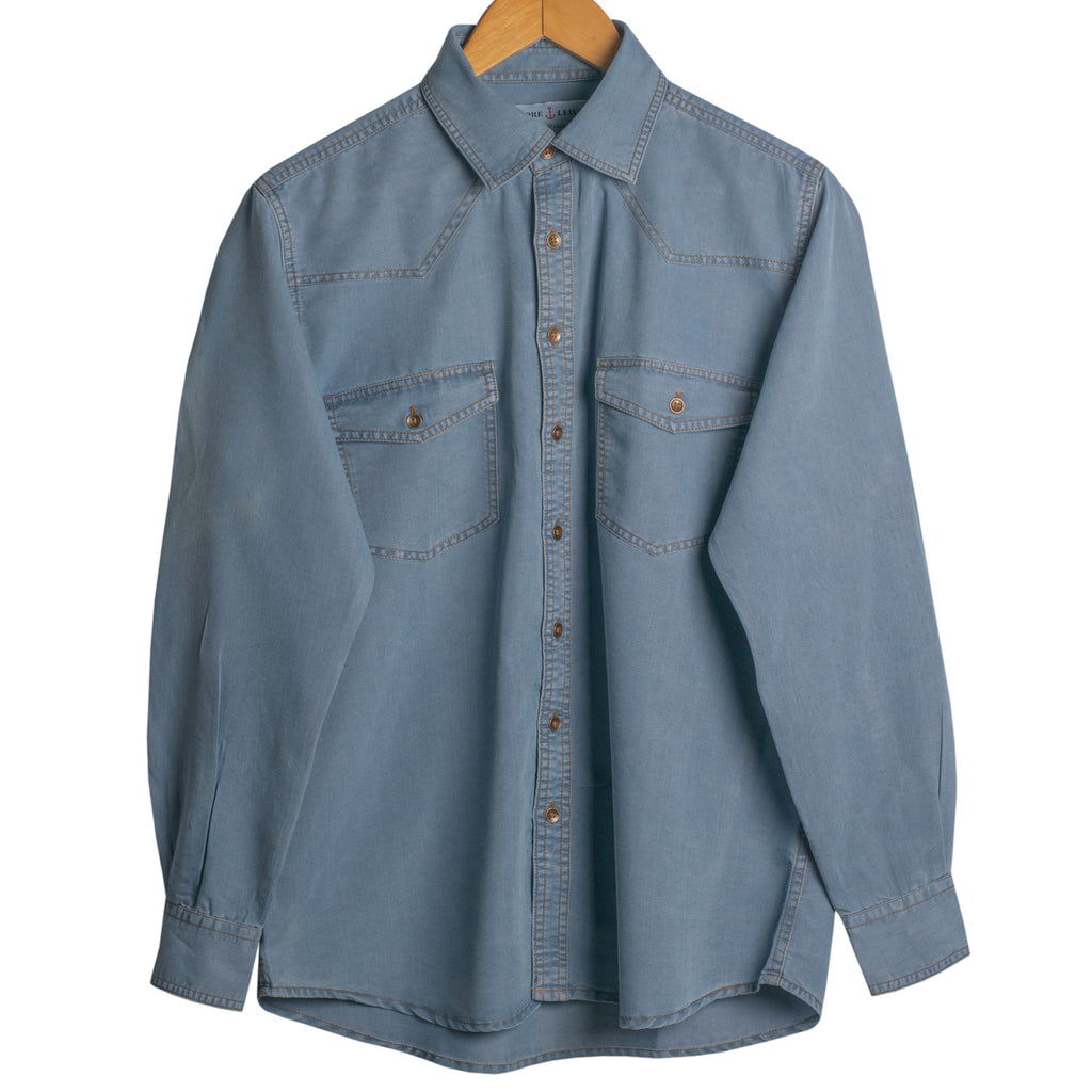 Long denim shirt - Light denim blue/Washed - Ladies | H&M IN